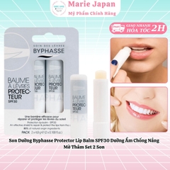 Son Dưỡng Byphasse Protector Lip Balm SPF30 Dưỡng Ẩm Chống Nắng Mờ Thâm Set 2 Son
