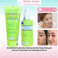 Sữa Rửa Mặt Floslek Giảm Dầu Mụn Dịu Nhẹ Thông Thoáng Da Anti Acne 24h System Face Cleansing Gel Ba Lan