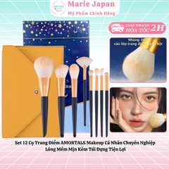 Set 12 Cọ Trang Điểm AMORTALS Makeup Cá Nhân Chuyên Nghiệp Lông Mềm Mịn Kèm Túi Đựng Tiện Lợi