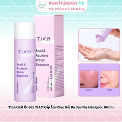 Tinh Chất Ốc Sên TIAM Snail & Azulene Water Essence Cấp Ẩm Phục Hồi Da Dịu Nhẹ Hàn Quốc 180ml
