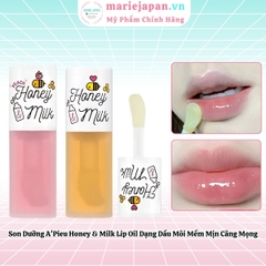Son Dưỡng A'Pieu Honey & Milk Lip Oil Dạng Dầu Giúp Môi Mềm Mịn Căng Mọng Hàn Quốc 5g