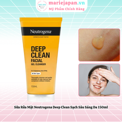Sữa Rửa Mặt Neutrogena Deep Clean Facial Cleanser Làm Sạch Sâu Sáng Da Giảm Mụn Dạng Gel Mỹ - Chai 150ml