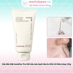 Sữa Rửa Mặt Innisfree Tro Núi Lửa Jeju Volcanic Bha Pore Cleansing Foam Sạch Sâu Se Khít Lỗ Chân Lông 150g