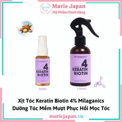 Xịt Tóc Keratin Biotin 4% Milaganics Dưỡng Và Phục Hồi Mọc Tóc