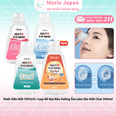 Nước Rửa Mắt VIPLUS+ Loại Bỏ Bụi Bẩn Dưỡng Ẩm Làm Dịu Mắt Multi B Eye Wash 300ml - TẶNG MẶT NẠ XÔNG HƠI MẮT