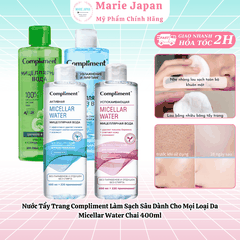 Nước Tẩy Trang Compliment Làm Sạch Sâu Dành Cho Mọi Loại Da Micellar Water Chai 400ml
