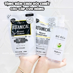 Set Gội Xả Hatomugi Botanical BIORICA Không Silicone Giảm Rụng Tơi Mềm Kích Mọc Tóc Nhật Bản 400ml