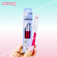 Dao Cạo Lông Mặt Kai S Select Beauty M 742 Thép Không Gỉ Tiện Lợi An Toàn Nhật Bản Set 5 Cây