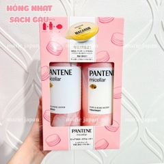 Set Gội Xả Pantene Micellar Phục Hồi Hư Tổn Siêu Bồng Bềnh Chai 400ml*2 - Tặng Kèm Ủ Tóc Macaron 12ml Nhật Bản
