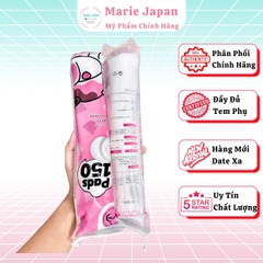 Bông Tẩy Trang Gấu Hồng Hatsu Pads Dày Mịn Dập Viền Không Xơ Bông Cao Cấp Túi 150 Miếng