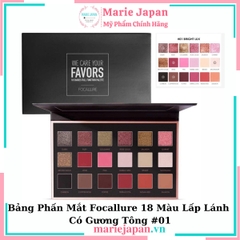 Bảng Phấn Mắt Focallure 18 Màu Lấp Lánh Có Gương Tông #01
