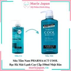 Sữa Tắm Nam PHARMAACT COOL Bạc Hà Mát Lạnh Cao Cấp 550ml Nhật Bản