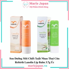 Son Dưỡng Môi Chiết Xuất Nhau Thai Cừu Rebirth Lanolin Lip Balm 3.7g Úc
