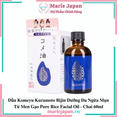 Dầu Komeyu Kuramoto Bijin Dưỡng Da Ngừa Mụn Từ Men Gạo Pure Rice Facial Oil - Chai 60ml