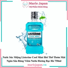 Nước Súc Miệng Listerine Cool Mint Hơi Thở Thơm Mát Ngăn Sâu Răng Viêm Nướu Hương Bạc Hà 750ml