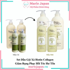 Set Dầu Gội Xả Biotin Collagen Giảm Rụng Phục Hồi Tóc Hư Tổn