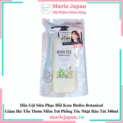 Dầu Gội Siêu Phục Hồi Kose Bioliss Botanical Giảm Hư Tổn Thơm Mềm Tơi Phồng Tóc Nhật Bản Túi 340ml