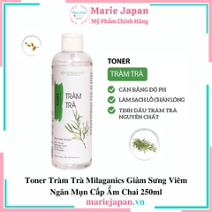 Toner Tràm Trà Milaganics Giảm Sưng Viêm Ngăn Mụn Cấp Ẩm Chai 250ml