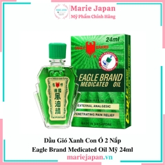 Dầu Gió Xanh Con Ó 2 Nắp Eagle Brand Medicated Oil Mỹ 24ml