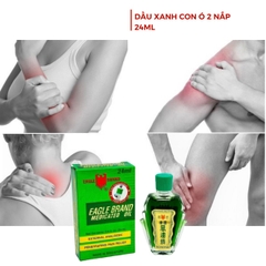 Dầu Gió Xanh Con Ó 2 Nắp Eagle Brand Medicated Oil Mỹ 24ml