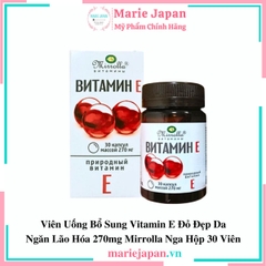 Viên Uống Bổ Sung Vitamin E Đỏ Đẹp Da Ngăn Lão Hóa 270mg Mirrolla Nga Hộp 30 Viên