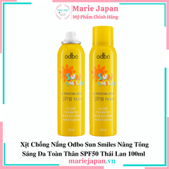 Xịt Chống Nắng Odbo Sun Smiles Nâng Tông Sáng Da Toàn Thân SPF50 Thái Lan 100ml