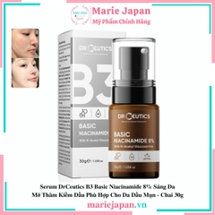 Serum DrCeutics B3 Basic Niacinamide 8% Sáng Da Mờ Thâm Kiềm Dầu Phù Hợp Cho Da Dầu Mụn - Chai 30g