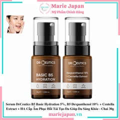 Serum DrCeutics B5 Basic Hydration 5%, B5 Dexpanthenol 10% + Centella Extract + HA Cấp Ẩm Phục Hồi Tái Tạo Da - Chai 30g