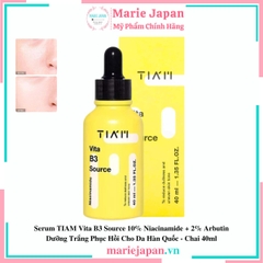 Serum TIAM Vita B3 Source 10% Niacinamide + 2% Arbutin Dưỡng Trắng Phục Hồi Cho Da Hàn Quốc - Chai 40ml