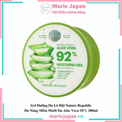 Gel Dưỡng Lô Hội Nature Republic Aloe Vera 92% Soothing Gel Hũ 300ml