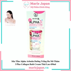 Sữa Tắm Alpha Arbutin Dưỡng Trắng Da Mờ Thâm 3 Plus Collagen Bath Cream Thái Lan 450ml