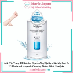 Nước Tẩy Trang JM Solution Cấp Ẩm Nhẹ Dịu Sạch Sâu Mọi Loại Da H9 Hyaluronic Ampoule Cleansing Water 500ml Hàn Quốc