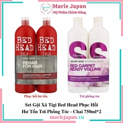 Set Gội Xả Tigi Bed Head Phục Hồi Hư Tổn Tơi Phồng Tóc - Chai 750ml*2