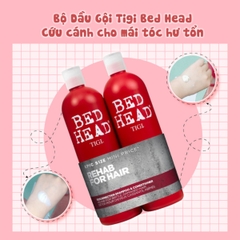 Set Gội Xả Tigi Bed Head Phục Hồi Hư Tổn Tơi Phồng Tóc - Chai 750ml*2