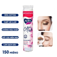 Bông Tẩy Trang Aura Beauty 150 Miếng