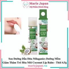 Son Dưỡng Dầu Dừa Milaganics Dưỡng Mềm Giảm Thâm Trẻ Hóa Môi Coconut Lip Balm - Thỏi 4.5g