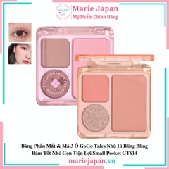 Bảng Phấn Mắt & Má 3 Ô GoGo Tales Nhũ Lì Bling Bling Bám Tốt Nhỏ Gọn Tiện Lợi Small Pocket GT614