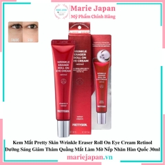 Kem Mắt Pretty Skin Wrinkle Eraser Roll On Eye Cream Retinol Dưỡng Sáng Giảm Thâm Quầng Mắt Làm Mờ Nếp Nhăn Hàn Quốc 30ml
