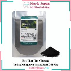 Bột Than Tre Obaxua Trắng Răng Sạch Mảng Bám Gói 50g