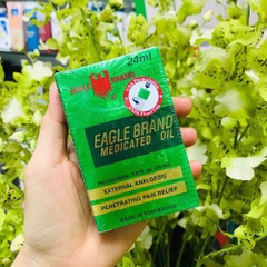 Dầu Gió Xanh Con Ó 2 Nắp Eagle Brand Medicated Oil Mỹ 24ml