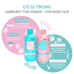 Set Gội Xả HairBurst For Longer  Stronger Hair Travel Size 60ml/chai (Tặng túi Pouch hãng)