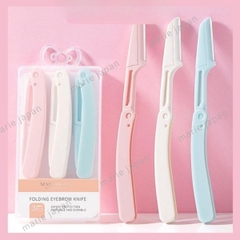 Set 3 Dao Cạo Chân Mày Gập Gọn Folding Eyebrow Knife An Toàn Tiện Lợi Dễ Dàng Sử Dụng