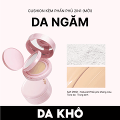 [MUA 1 TẶNG 1] Cushion + Phấn Phủ 2in1 Menow Mịn Lì Che Phủ Rouge Light Makeup Cushion Powder Cream TẶNG BẢNG PHẤN 4 Ô