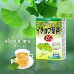 TRÀ LÁ BẠCH QUẢ GIÚP BỔ NÃO TĂNG TUẦN HOÀN MÁU CẢI THIỆN TRÍ NHỚ NHẬT BẢN ORIHIRO HỘP 26 GÓI