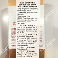 Dưỡng Thể Secret Key Snow White Milky Lotion Tuýp 120g