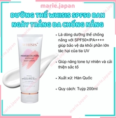Dưỡng Thể Whisis Ban Ngày Premium Collagen Whitening UV SPF50 Tuýp 200ml
