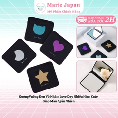 Gương Vuông Đen Vỏ Nhám Love Day Nhiều Hình Cute - Giao Màu Ngẫu Nhiên