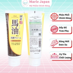 Sữa Rửa Mặt Dầu Ngựa Loshi Sạch Sâu Dưỡng Ẩm Mịn Da Horse Oil Moist Face Foam Nhật Bản Tuýp 130g