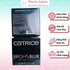 Phấn Phủ Catrice Mỏng Nhẹ Nâng Tone Căng Bóng Da Bright & Blur Setting Powder 8g - TẶNG 1 BÔNG PHẤN CATRICE