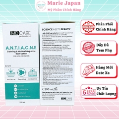 Dưỡng Thể MD CARE Brightening Acne Body Lotion Dưỡng Sáng Da Mờ Thâm Giảm Mụn Cơ Thể Chai 200ml